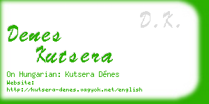 denes kutsera business card