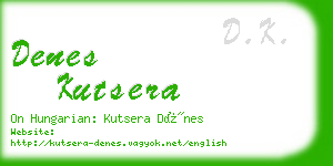 denes kutsera business card